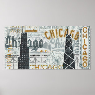 Hey Chicago Vintage ポスター