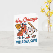 Hey Chicago Whadya Say Funny Baseball Hot Dog 4th  カード (黄色い花)