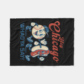 Hey Chicago Whadya Say Hot Dog Baseball Graphic フリースブランケット (正面(横))