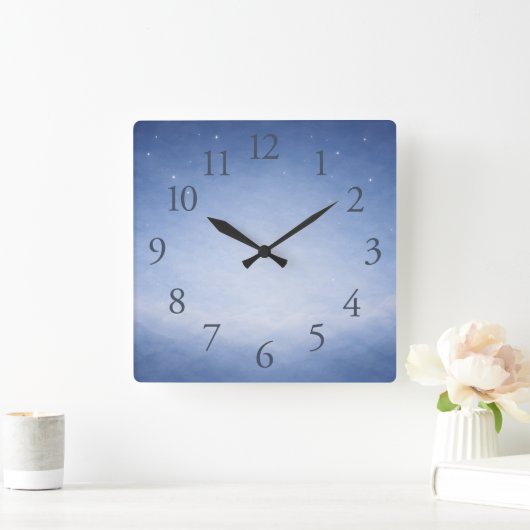 Hey Diddle Diddle Night Sky Nursery Wall Clock スクエア壁時計 (ホーム)