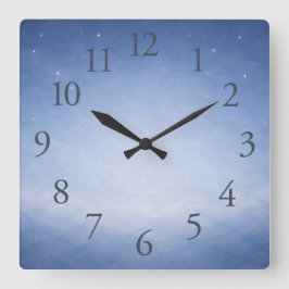 Hey Diddle Diddle Night Sky Nursery Wall Clock スクエア壁時計