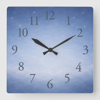 Hey Diddle Diddle Night Sky Nursery Wall Clock スクエア壁時計