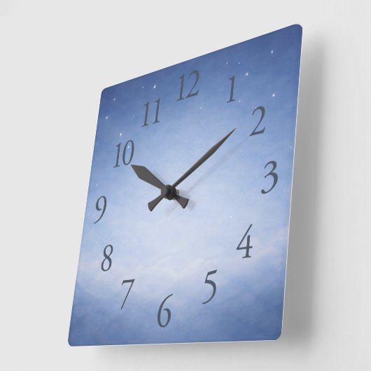 Hey Diddle Diddle Night Sky Nursery Wall Clock スクエア壁時計 (傾斜)