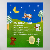 Hey Diddle Diddle Nursery Rhyme Classroom Poster ポスター (正面)