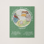 Hey Didle Didle誕生日パーティコレクション ジグソーパズル<br><div class="desc">子供部屋イラストレーションはBlanche Fisher Wright実在の「マザーグース」より(1916年)。著作権侵害のパブリックドメインイメージ。これは非常に高解像度の画像から作られ、オリジナルソースを直接型枠してスキャンされ、したがって利用可能な最高品質を提供する。ちょっとディドル!ネコとバイオリンの子、牛は月の上を飛び越え、小さな犬はそのようなスポーツを見るために笑った、そしてスプーンで走お皿を遠くに。詳細については、OldBookArt.comを参照するか、Zazzleのカテゴリ全体を参照する。</div>