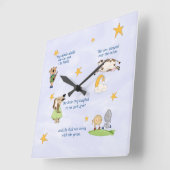 Hey Didle Didle -子供部屋韻 スクエア壁時計 (傾斜)