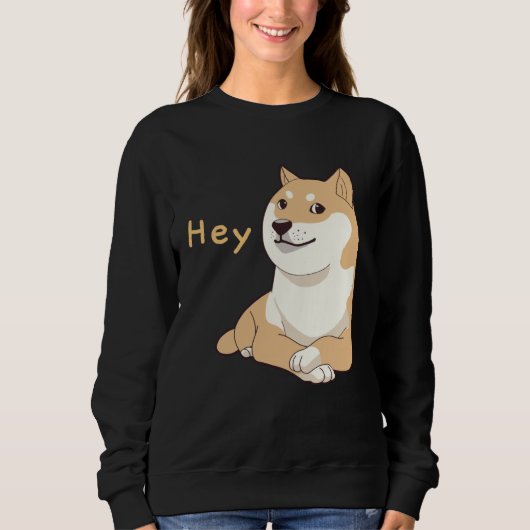 Hey Doge Meme Crossed Arm Shiba Inu Cute Dog スウェットシャツ (正面)