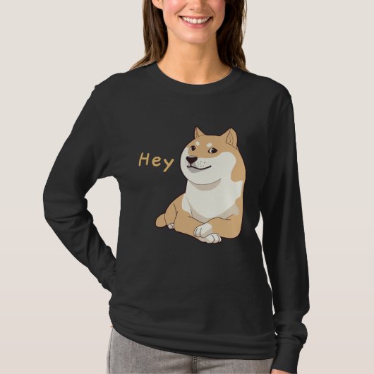 Hey Doge Meme Crossed Arm Shiba Inu Cute Dog Tシャツ (正面)