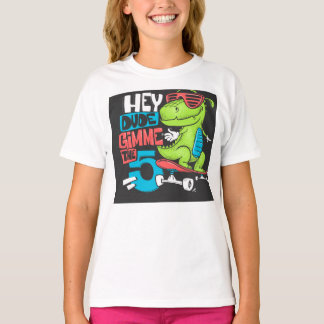Hey Dude Gimme 5"スケーターDinoキッズTシャツ Tシャツ