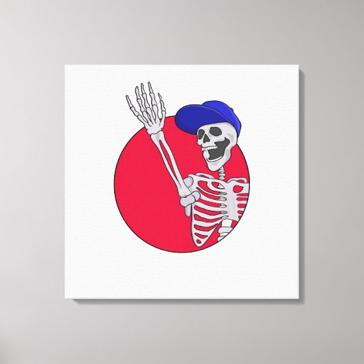 Hey FriendsとクールSkeletonおもしろい キャンバスプリント (正面)