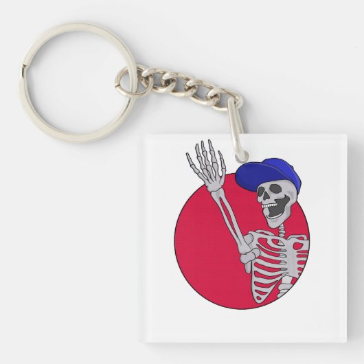 Hey FriendsとクールSkeletonおもしろい キーホルダー (正面)
