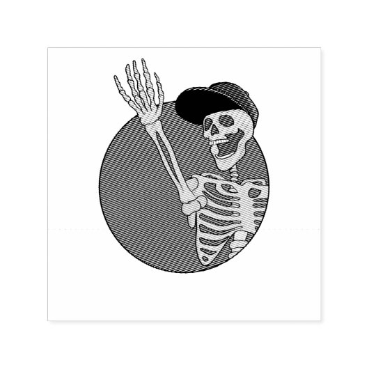 Hey FriendsとクールSkeletonおもしろい セルフインキングスタンプ (デザイン)