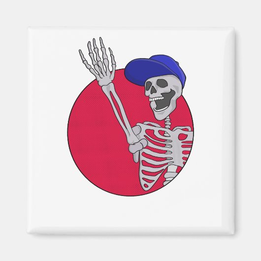 Hey FriendsとクールSkeletonおもしろい マグネット (正面)