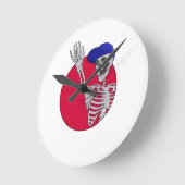 Hey FriendsとクールSkeletonおもしろい ラウンド壁時計 (傾斜)