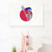 Hey FriendsとクールSkeletonおもしろい 横断幕 (インサイチュ)