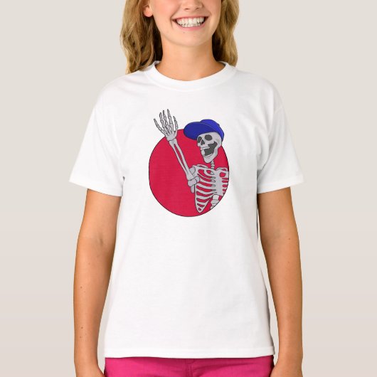 Hey FriendsとクールSkeletonおもしろい Tシャツ (正面)