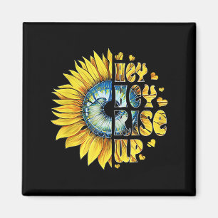 Hey Hey Rise Up Ukrainのためのウクライナのヒマワリ平和 マグネット