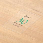 Hey it's 30th birthday green black bold letter nam アクリル招待状 (レイダウン)