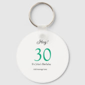 Hey it's 30th birthday green black bold letter nam キーホルダー (裏面)