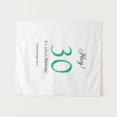 Hey it's 30th birthday green black bold letter nam タペストリー (正面(横))