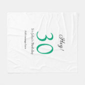 Hey it's 30th birthday green black bold letter nam フリースブランケット (正面(横))