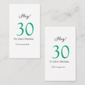 Hey it's 30th birthday green black bold letter nam 名刺 (正面/裏面)