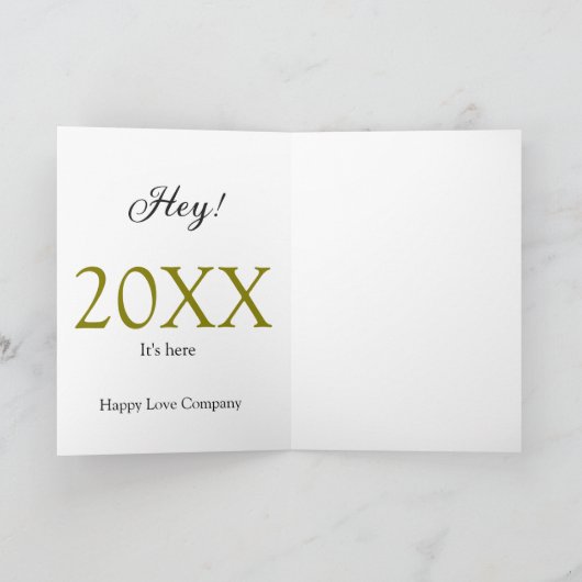 Hey it's new year add year gold black simple. Mini カード (内部)