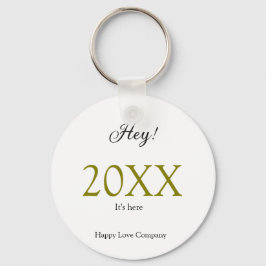 Hey it's new year add year gold black simple. Mini キーホルダー