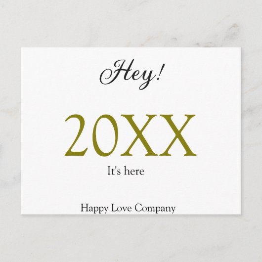 Hey it's new year add year gold black simple. Mini シーズンポストカード (正面)
