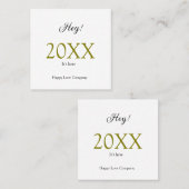 Hey it's new year add year gold black simple. Mini スクエア名刺 (正面/裏面)