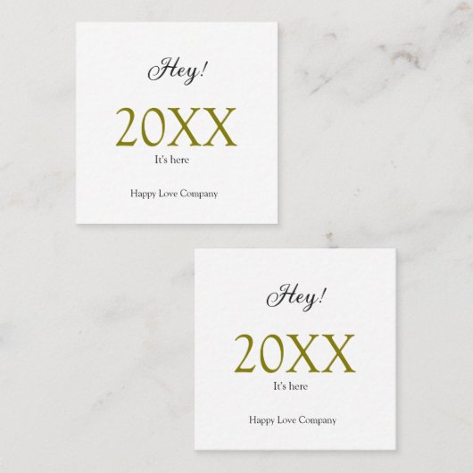 Hey it's new year add year gold black simple. Mini スクエア名刺 (正面/裏面)