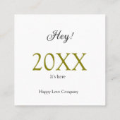 Hey it's new year add year gold black simple. Mini スクエア名刺 (裏面)