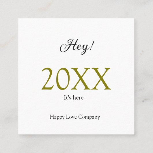 Hey it's new year add year gold black simple. Mini スクエア名刺 (裏面)