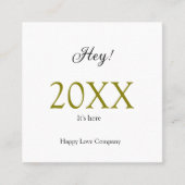 Hey it's new year add year gold black simple. Mini スクエア名刺 (正面)