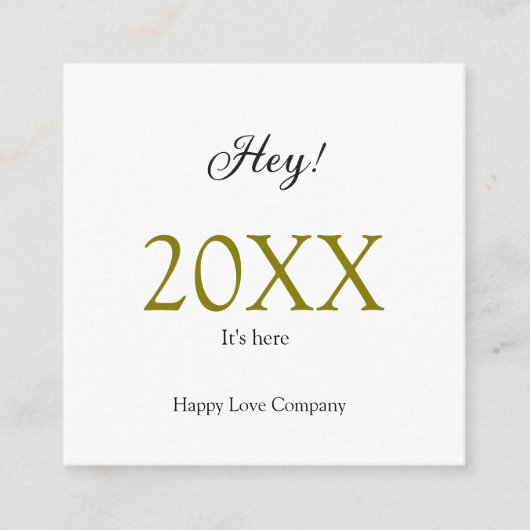 Hey it's new year add year gold black simple. Mini スクエア名刺 (正面)