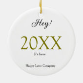 Hey it's new year add year gold black simple. Mini セラミックオーナメント (裏面)