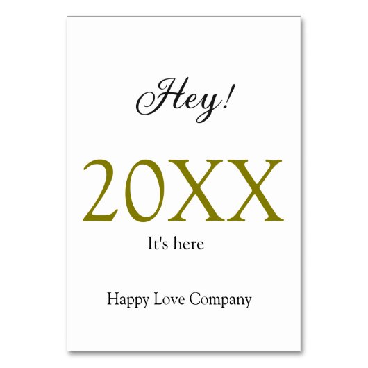 Hey it's new year add year gold black simple. Mini テーブルナンバー (正面)