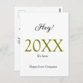 Hey it's new year add year gold black simple. Mini ポストカード (正面/裏面)