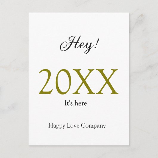 Hey it's new year add year gold black simple. Mini ポストカード (正面)