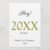 Hey it's new year add year gold black simple. Mini 招待状 (裏面)