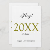Hey it's new year add year gold black simple. Mini 招待状 (正面/裏面)