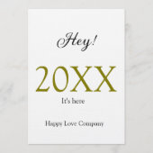 Hey it's new year add year gold black simple. Mini 招待状 (正面)