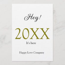 Hey it's new year add year gold black simple. Mini 招待状