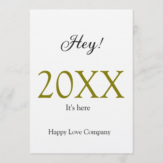 Hey it's new year add year gold black simple. Mini 招待状 (正面)
