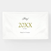 Hey it's new year add year gold black simple. Mini 横断幕 (横)