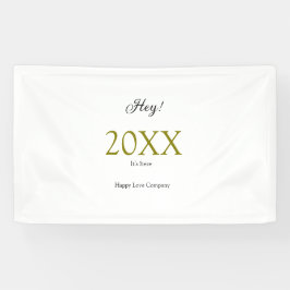 Hey it's new year add year gold black simple. Mini 横断幕