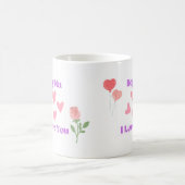 Hey Ma I Love You withハートとAのバラ コーヒーマグカップ (中央)