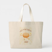 Hey Macaron Dance Cookie Cute Cartoon Slogan  ラージトートバッグ (裏面)