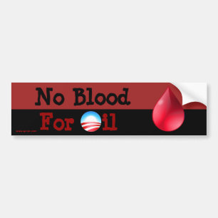 Hey Obama - No Blood For油 バンパーステッカー