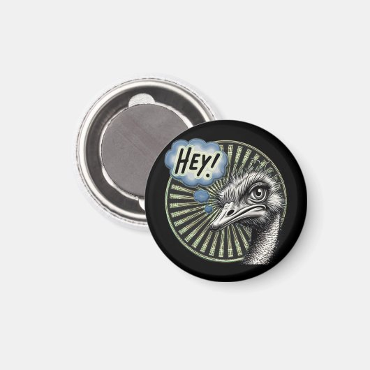 "Hey Ostrich" Bubble Magnet マグネット (正面/裏面)